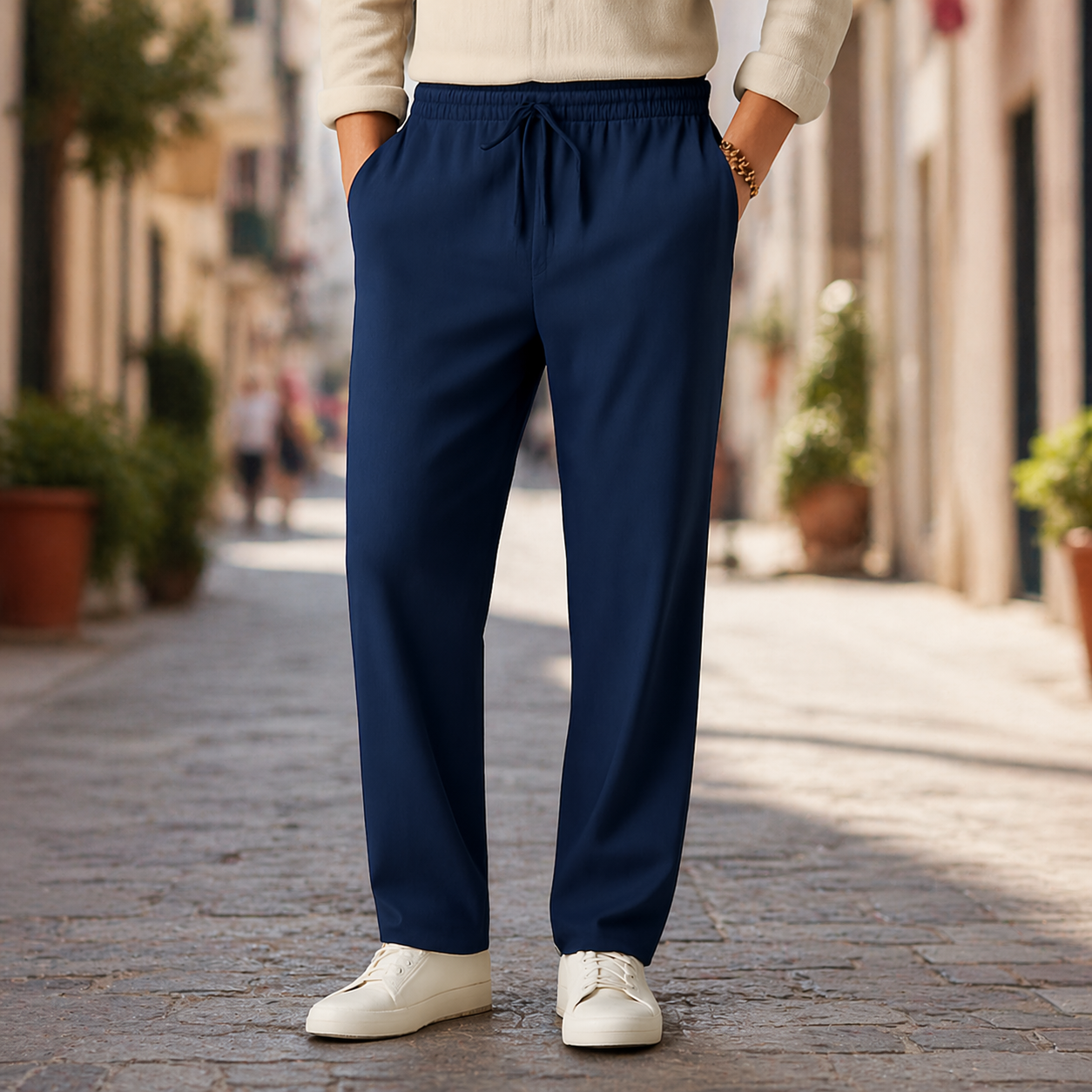 Linen Pants – Men's Drawstring Casual Trousers | Savoni