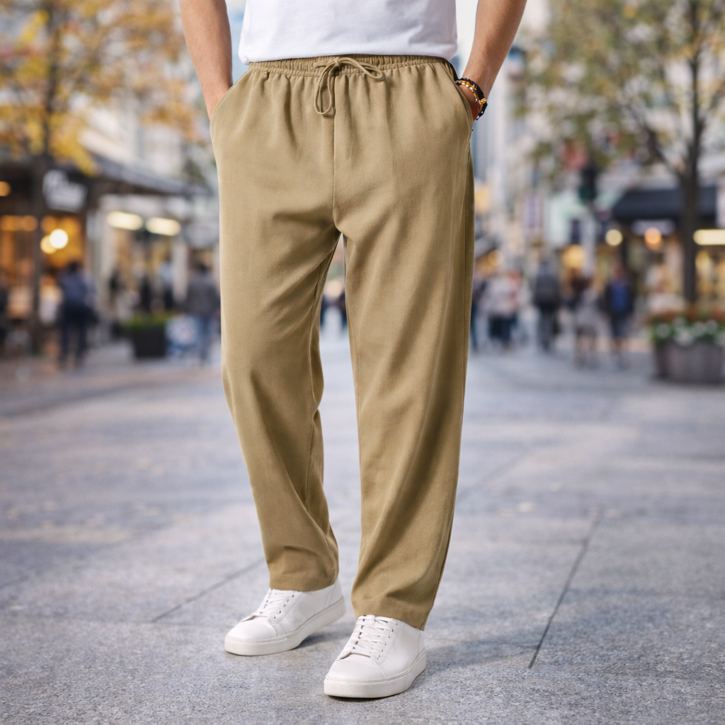 Men's Cotton Drawstring Pants with Deep Pockets | Arden