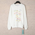 OFF WHITE Cartoon line character round neck pullover sweatshirts