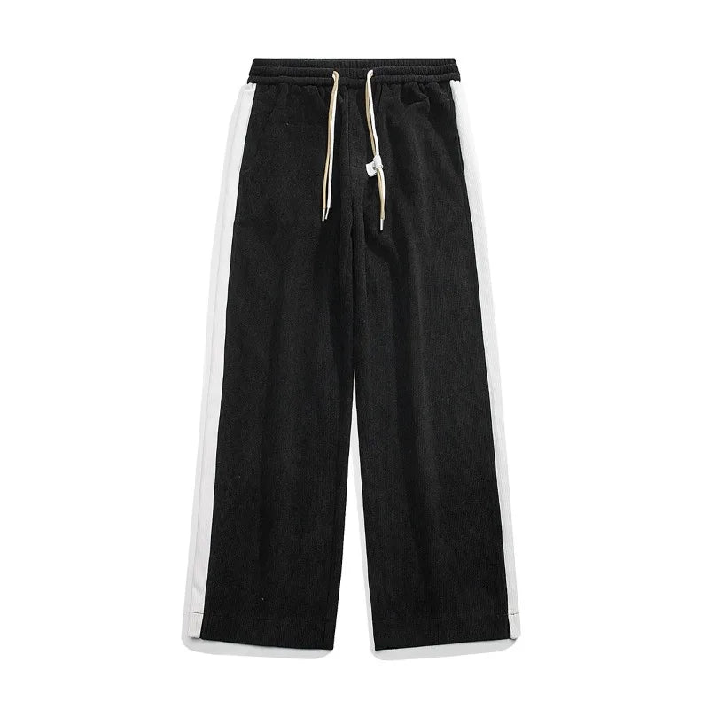 Wide-Leg Sweatpants Side Stripe – Men's Drawstring Lounge Pants | Marston